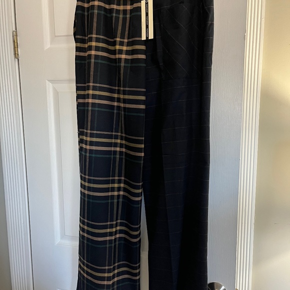Topshop Multi-Plaid Wide Leg Trouser - Picture 4 of 6